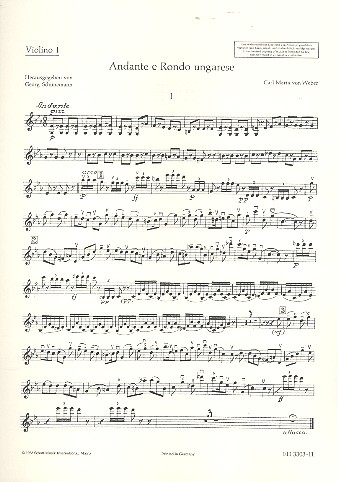 Andante und Rondo ungarese  für Viola und Orchester  Violine 1