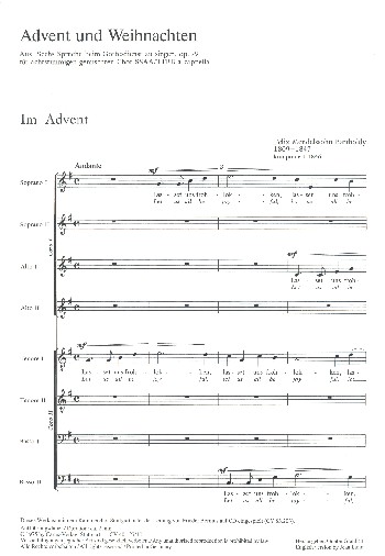 6 Sprüche beim Gottesdienst zu&nbsp;&nbsp;singen op.79 fuer 8stg. Chor&nbsp;&nbsp;a cappella,  Partitur