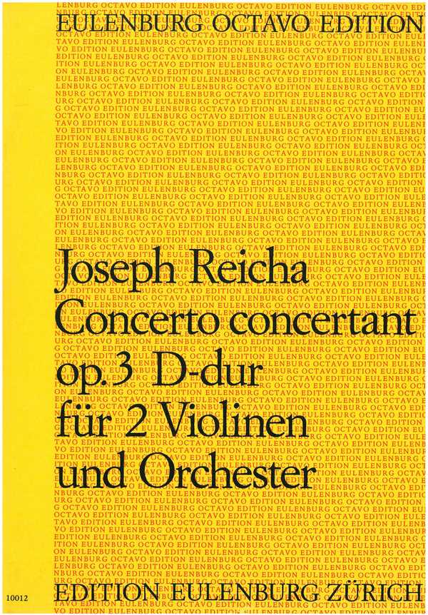 Concerto concertant D-Dur op.3  für 2 Violinen und Orchester  Studienpartitur