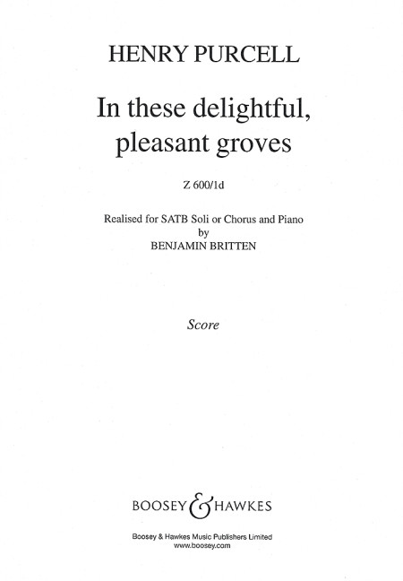 In these delightful, pleasant groves&nbsp;&nbsp;für Soli oder gemischter Chor (SATB) und Klavier&nbsp;&nbsp;Chorpartitur
