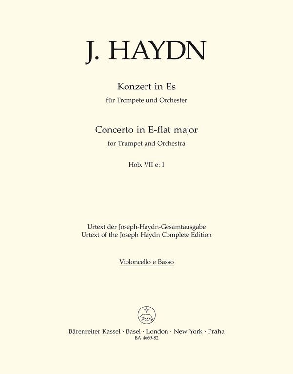 KONZERT ES-DUR HOB.VIIE:1&nbsp;&nbsp;FUER TROMPETE UND ORCHESTER&nbsp;&nbsp;CELLO/BASS