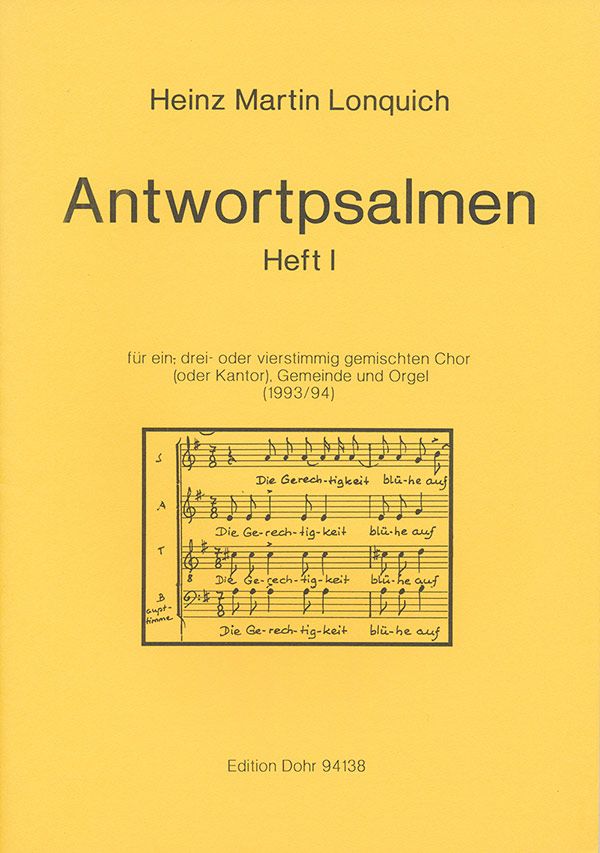 Antwortpsalmen Band 1  für gem Chor und Orgel  Partitur