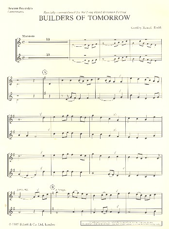 Builders of tomorrow  für 2 Sopranblockflöten und Klavier  Sopranblockflötenstimme