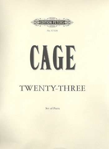 Twenty-Three&nbsp;&nbsp;for 13 violins, 5 violas and 5 cellos&nbsp;&nbsp;set of Parts