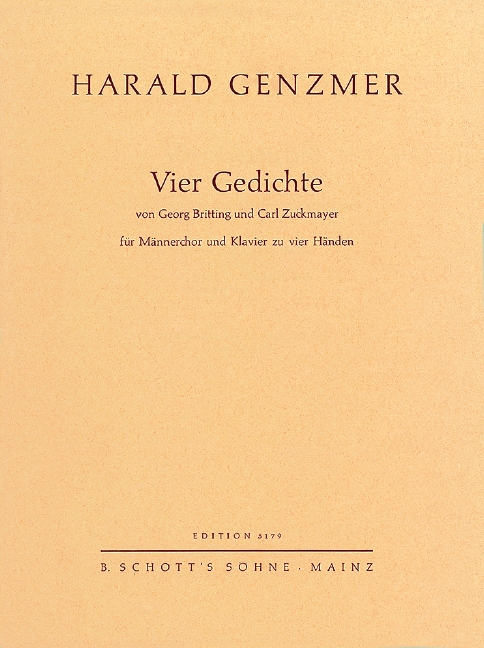 Vier Gedichte GeWV 61  für Männerchor (TTBB) und Klavier 4-händig  Partitur - (= Klavierstimme)