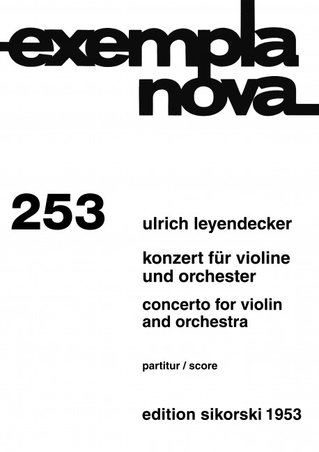 KONZERT FUER VIOLINE UND  ORCHESTER,  PARTITUR  