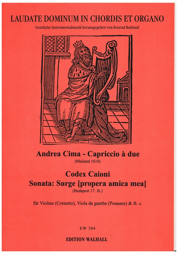 Capriccio à due (Cima) und Sonata: Surge (propera amica mea)  für Violine (Cornetto), Viola da gamba (Pos) und Bc  Partitur und Stimmen