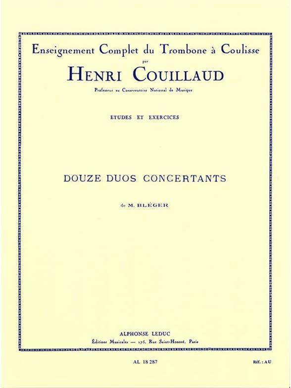 12 duos concertants pour&nbsp;&nbsp;2 trombones&nbsp;&nbsp;etudes et exercices