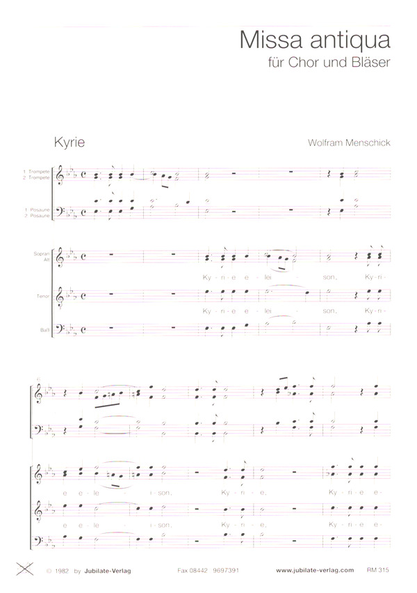 Missa antiqua für  gem Chor und Bläser  Partitur (= Chorpartitur)