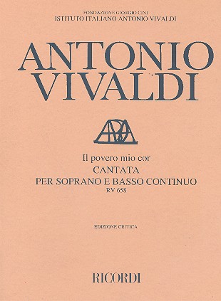 Il povero mio cor RV658&nbsp;&nbsp;per soprano e basso continuo&nbsp;&nbsp;partitura
