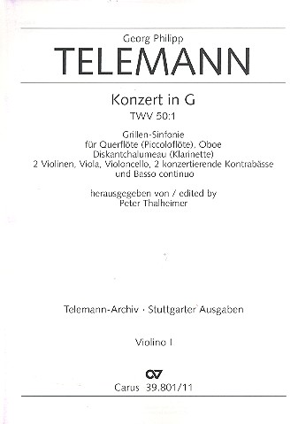Grillen-Sinfonie G-Dur TWV50:1&nbsp;&nbsp;für Orchester&nbsp;&nbsp;Violine 1