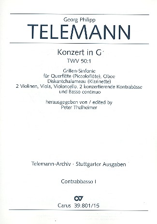 Grillen-Sinfonie G-Dur TWV50:1&nbsp;&nbsp;für Orchester&nbsp;&nbsp;Kontrabass 1