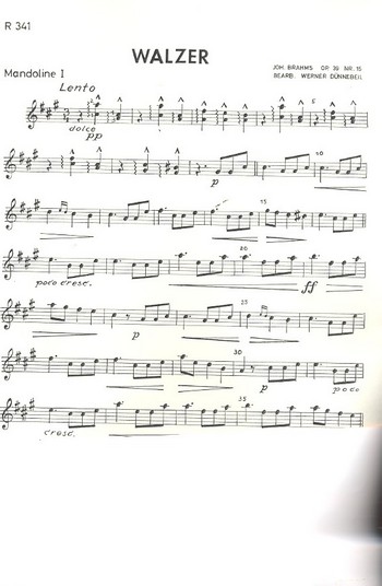 Walzer op.39,15&nbsp;&nbsp;für Zupforchester&nbsp;&nbsp;Mandoline 1