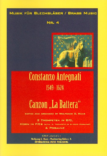 Canzon la battera  für 2 Trompeten, Horn und Posaune  Partitur und Stimmen