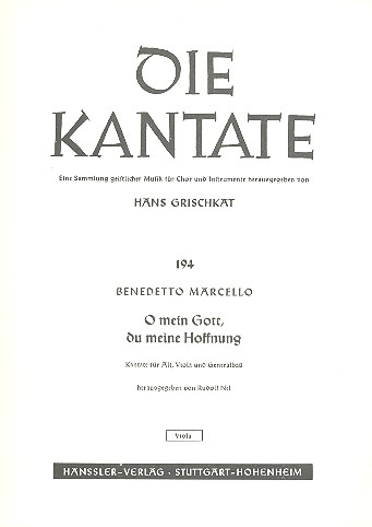 O mein Gott du meine Hoffnung&nbsp;&nbsp;für Alt, Viola und Bc&nbsp;&nbsp;Viola
