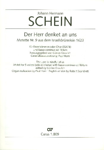 Herr denket an uns für Soli, Chor&nbsp;&nbsp;und Bc ad lib.&nbsp;&nbsp;Partitur