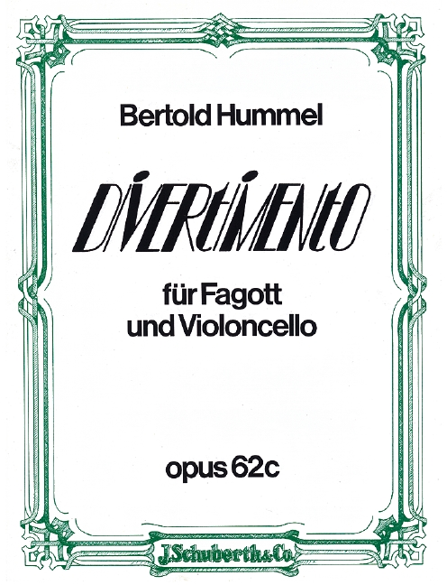 Divertimento op. 62c&nbsp;&nbsp;für Fagott und Violoncello&nbsp;&nbsp;Spielpartitur - Eine Ausgabe beinhaltet 2 Spielpartituren