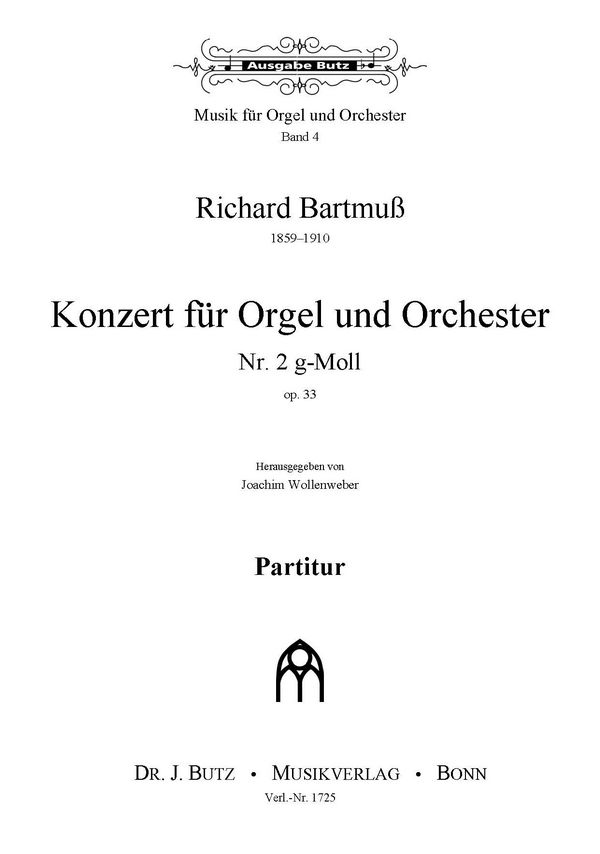 Konzert g-Moll Nr.2 op.33&nbsp;&nbsp;für Orgel und Orchester&nbsp;&nbsp;Partitur