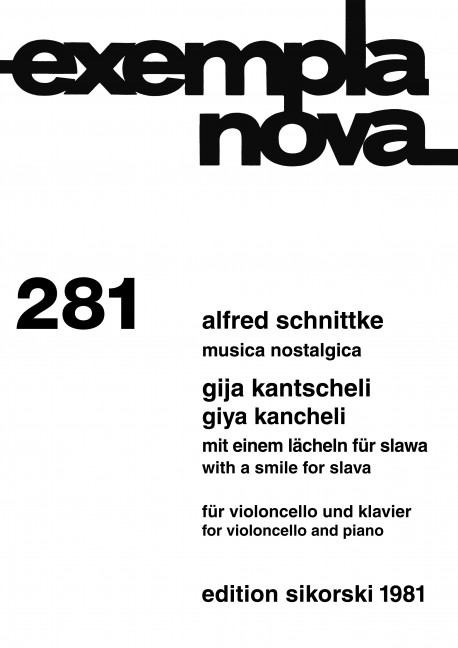 Musica nostalgica (Schnittke) und&nbsp;&nbsp;Mit einem Lächeln für Slawa (Kantscheli)&nbsp;&nbsp;für Violoncello und Klavier