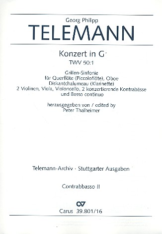 Grillen-Sinfonie G-Dur TWV50:1&nbsp;&nbsp;für Orchester&nbsp;&nbsp;Kontrabass 2