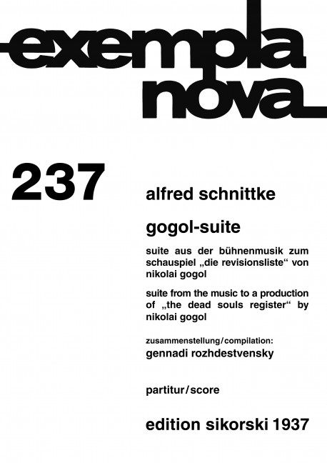 Gogol-Suite für Orchester  Partitur  
