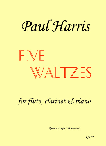 5 Waltzes  for flute, clarinet and piano  score and parts