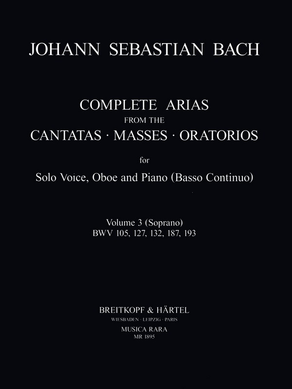 Complete Arias vol.3&nbsp;&nbsp;for soprano, oboe and bc&nbsp;&nbsp;4 parts