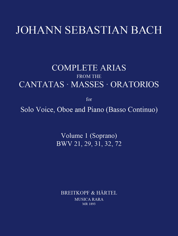 Complete Arias vol.1&nbsp;&nbsp;for soprano, oboe and bc&nbsp;&nbsp;4 parts