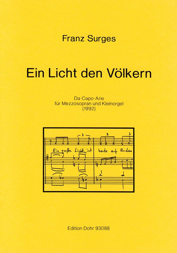 Ein Licht den Völkern Da-Capo-Arie  für Mezzosopran und Kleinorgel  