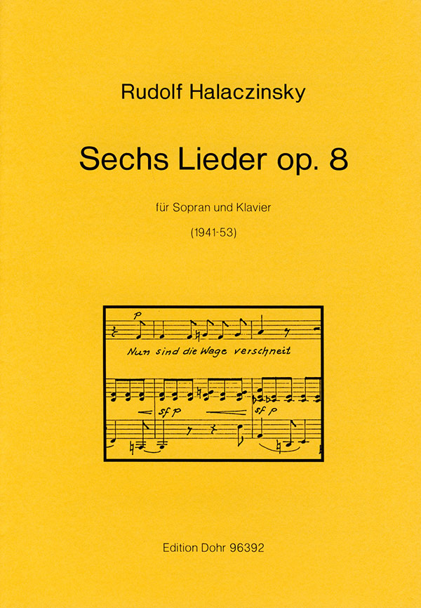 6 Lieder op.8 für Sopran und Klavier    