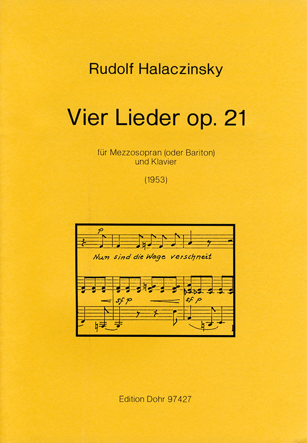 4 Lieder op.21  für Mezzosopran (Bariton) und Klavier  