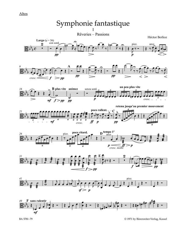 Symphonie fantastique&nbsp;&nbsp;für Orchester&nbsp;&nbsp;Viola