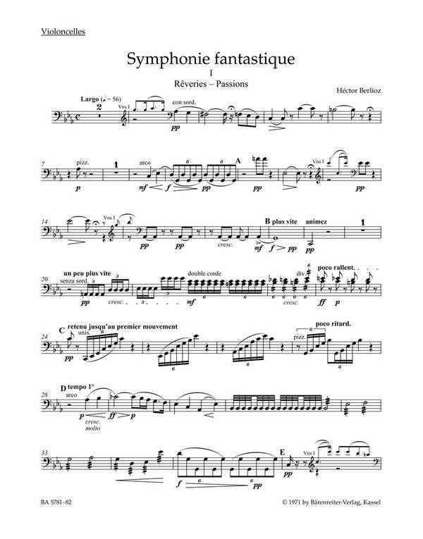 Symphonie fantastique&nbsp;&nbsp;für Orchester&nbsp;&nbsp;Violoncello