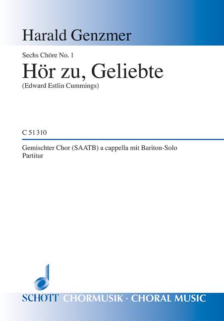 Sechs Chöre GeWV 45  für gemischten Chor (SAATB) mit Bariton solo  Chorpartitur