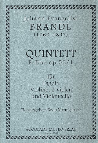 Quintett B-Dur op.52,1 für Fagott,  Violine, 2 Violen und Violoncello  Partitur+Stimmen