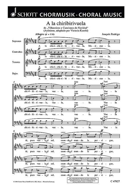 A la chiribirivuela  für gemischten Chor (SATB) mit Soli (SATB)  Chorpartitur