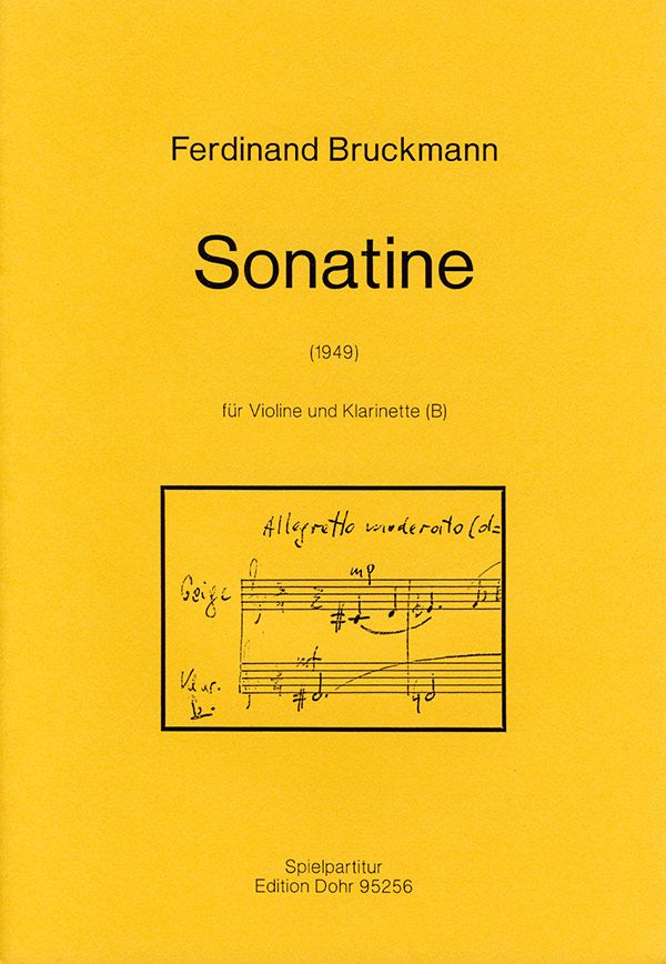 Sonatine für Violine und Klarinette&nbsp;&nbsp;Spielpartitur&nbsp;&nbsp;