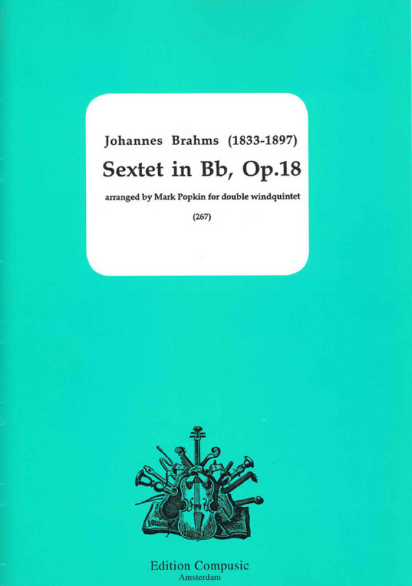 Sextet Bb major op.18 for&nbsp;&nbsp;2 flutes, 2 oboes, 2 clar, 2 horns,&nbsp;&nbsp;2 bassoons,  score and parts
