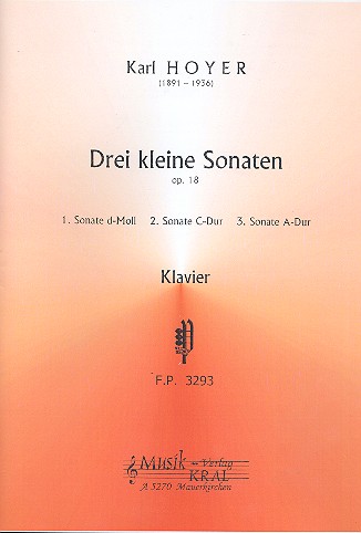 3 kleine Sonaten op.18 für Klavier  (d-Moll, C-Dur, A-Dur)  