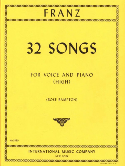 32 Songs&nbsp;&nbsp;for high voice and piano&nbsp;&nbsp;