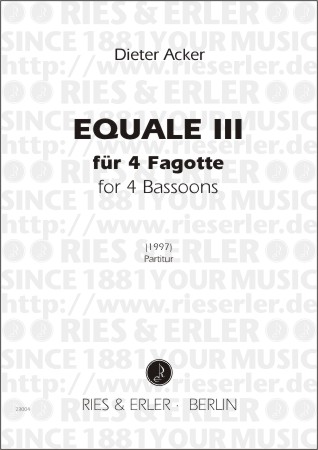 Equale 3  für 4 Fagotte  Partitur und Stimmen