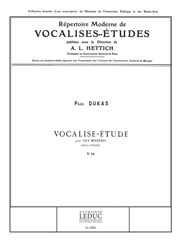 VOCALISE-ETUDE NO.14 POUR  VOIX MOYENNES  REPERTOIRE MODERNE DE VOCALISE-ETUDES