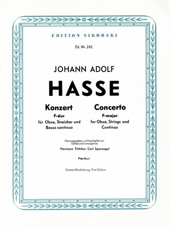 Konzert F-Dur  für Oboe, Streicher und Bc  Partitur
