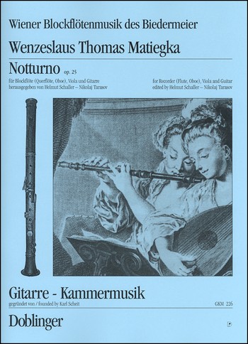 Notturno op.25 für  Blockflöte (fl, ob), Viola  und Gitarre,  Partitur und Stimmen