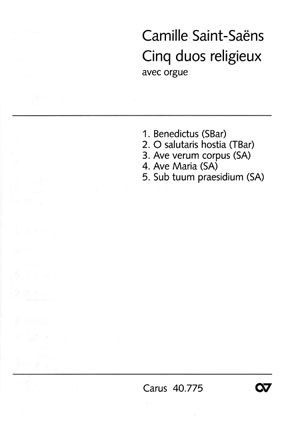 5 duos religieux  pour 2 voix et orgue  