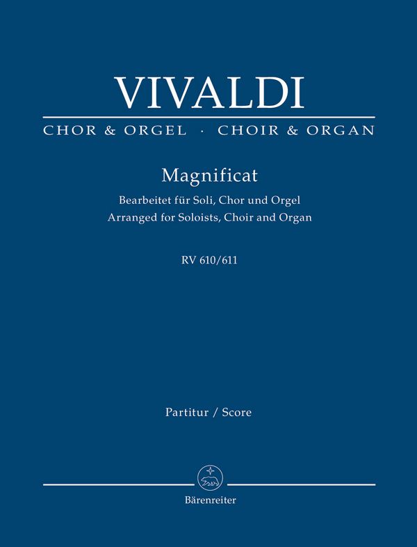 Magnificat RV610/611&nbsp;&nbsp;für Soli, Chor und Orgel&nbsp;&nbsp;Partitur
