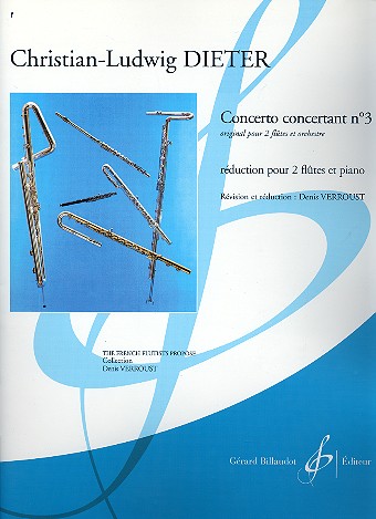 Concerto no.3 pour 2 flûtes&nbsp;&nbsp;et piano&nbsp;&nbsp;partition et parties