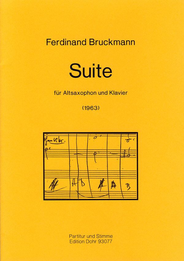 Suite&nbsp;&nbsp;für Altsaxophon und Klavier&nbsp;&nbsp;Neuausgabe 2008