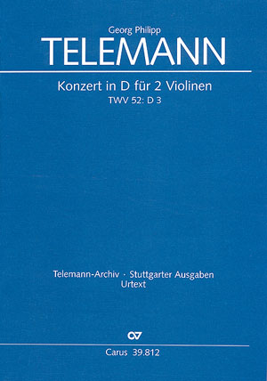 KONZERT D-DUR TWV52:D3 FUER&nbsp;&nbsp;2 SOLOVIOLINEN, 2 VIOLONEN,&nbsp;&nbsp;VIOLA UND BC,  PARTITUR