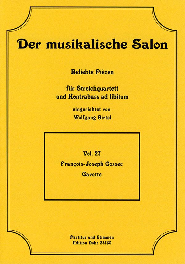 Gavotte für Streichquartett und  und Kontrabass ad lib.  Partitur und Stimmen